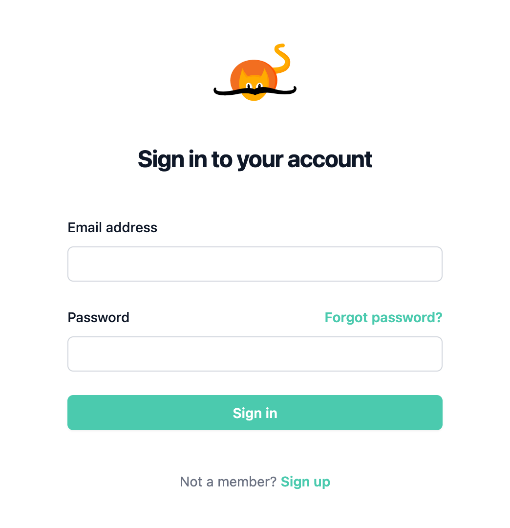 login page